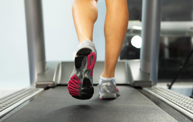 How to cure smelly feet-woman on elliptical sweating