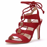 Allegra K Lace Up Heel