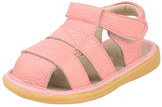 LONSOEN Closed-Toe hard bottom shoes for baby