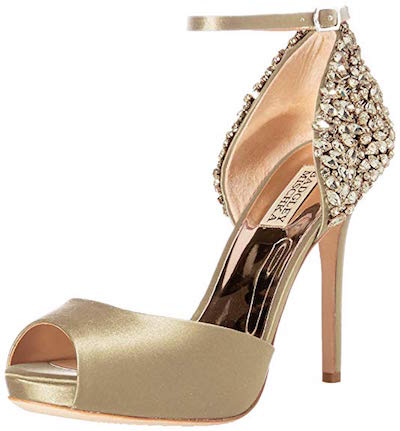 badgley mischka vanity champagne heels