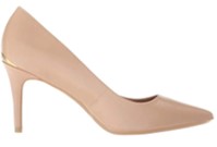 calvin klein gayle champagne heels side view