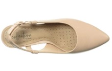 clarks linvale loop champagne heels top view