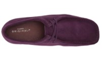 Clarks Wallabee purple shoes top view